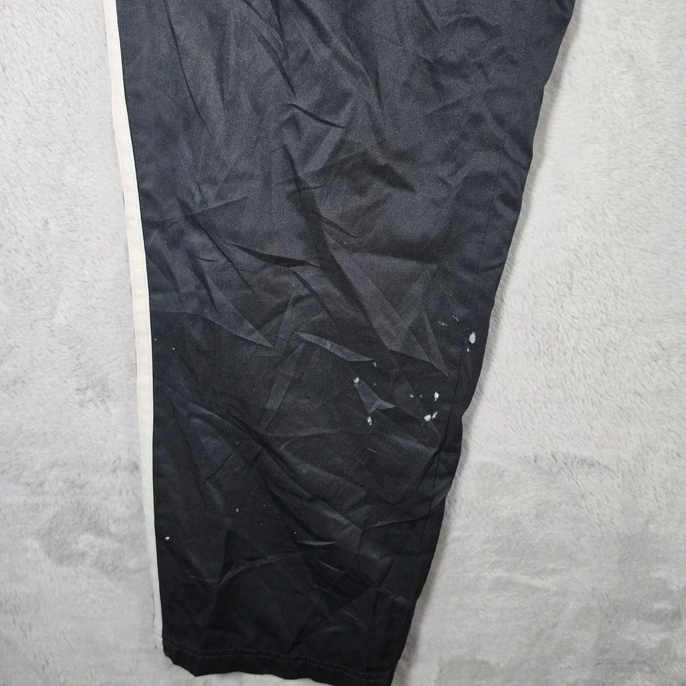 Adidas Track Pants Mens Medium Black Climalite Striped Distressed Paint Splatter